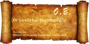 Orlovszky Bendegúz névjegykártya